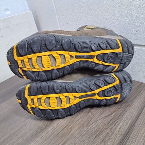 Merrell Brown Boulder Brown And Black Lace Up Hiking Boots Men's Size 11.5 - Picture 7 of 8